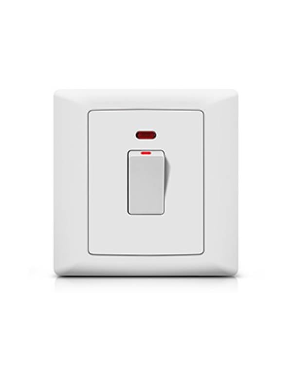 FOXGLO EB WHITE SWITCH FLUSH 20A DP with NEON