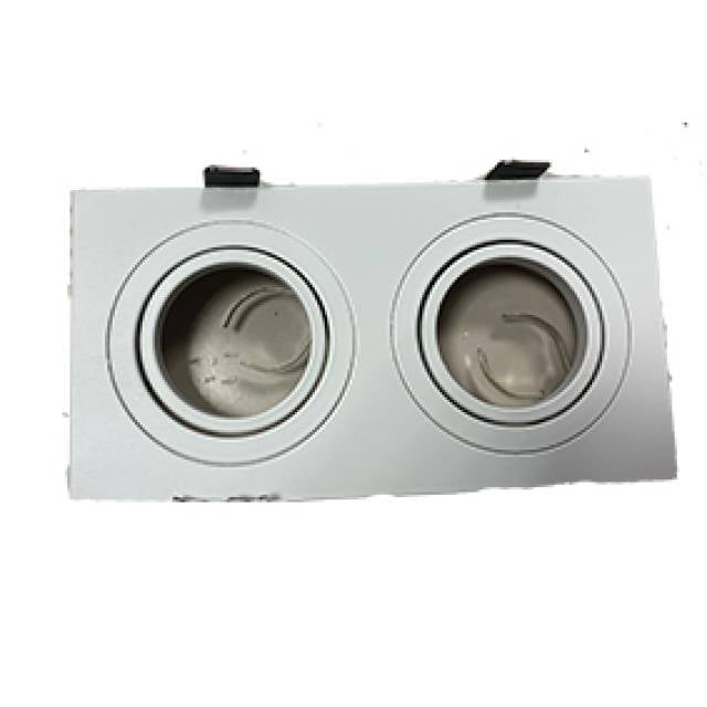 REC DOWNLIGHT RECT ADJ TWIN GU10 WHT IP20
