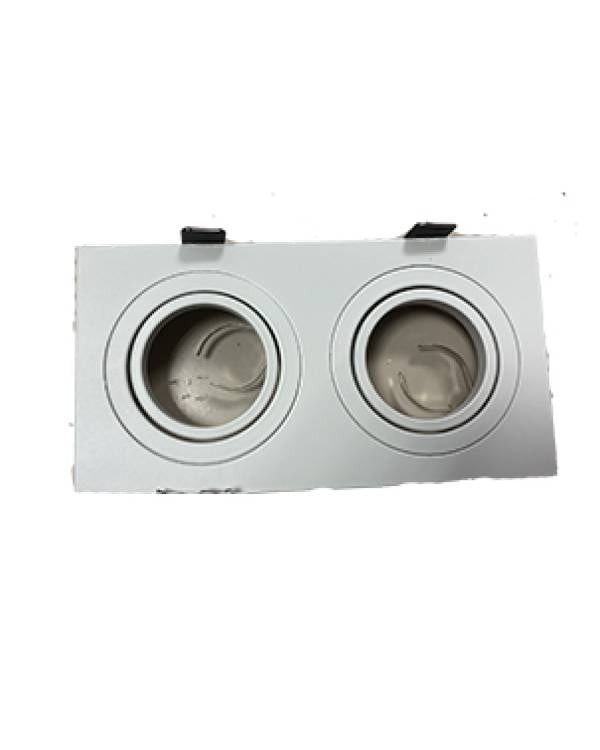 REC DOWNLIGHT RECT ADJ TWIN GU10 WHT IP20