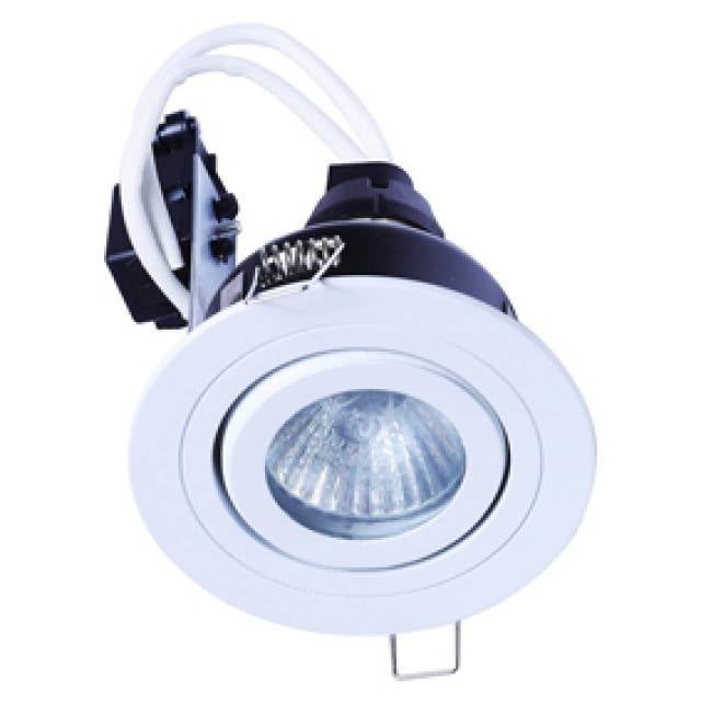 REC DOWNLIGHT ADJ RND GU10 IP65 WHT