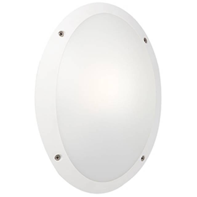 MADDI OVL B/HEAD E27 60w IP66 WHT (Bx16)