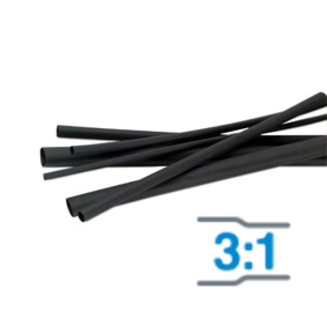 HEAT SHRINK TUBE ADHESIVE BLACK 6mmX1m 3:1 (BX10)