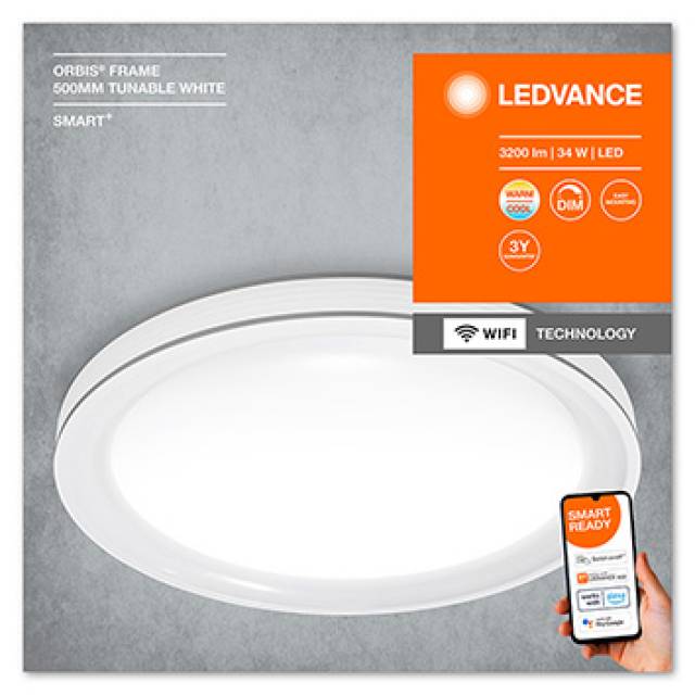 SMART+WIFI ORBIS FRAME WHT TW 34W 1900 lm