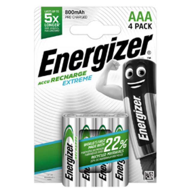 AAA RECH 800mAH 1.2V ENERGIZER BATTERY (Px4)
