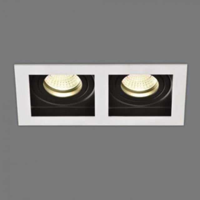 REC DOWNLIGHT SQR SAN 2xGU10 185mm WHITE