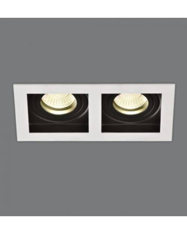 REC DOWNLIGHT SQR SAN 2xGU10 185mm WHITE