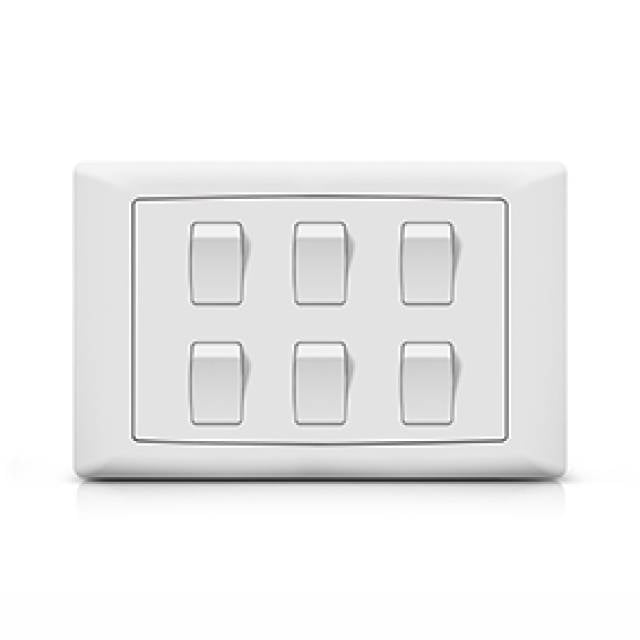 FOXGLO EB WHITE SWITCH FLUSH 6G 2W (Bx50)