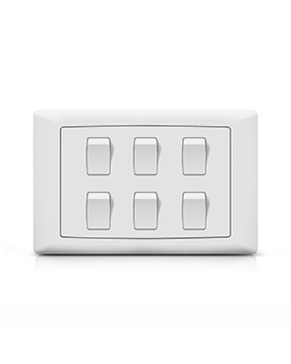 FOXGLO EB WHITE SWITCH FLUSH 6G 2W (Bx50)