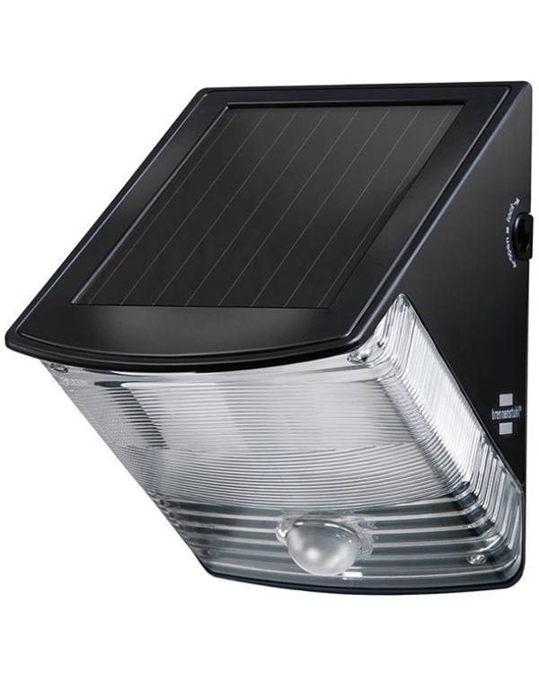 SOLAR LED WALL LAMP BLACK 2x0.5W 85lm IP44 SENSO