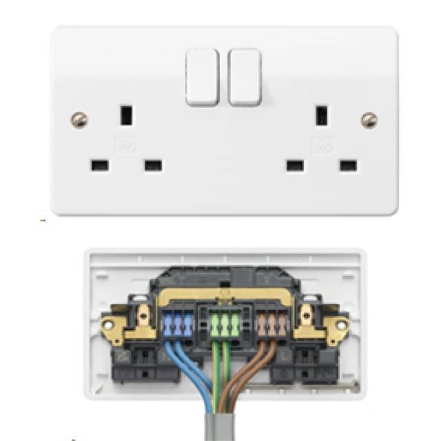 SW SOCKET 2G 13A DP LOGIC RAPID FIX