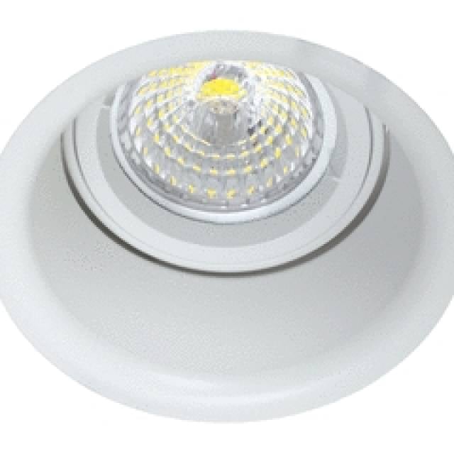 REC DOWNLIGHT RND ADJ GU10 230V WHT w/deep lamp