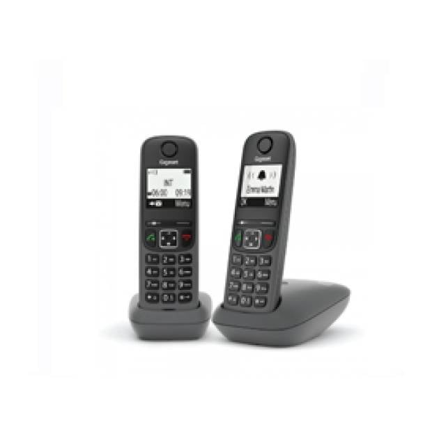 CORDLESS TELEPHONE AS490 BLK TWIN H/FREE (Bx1)