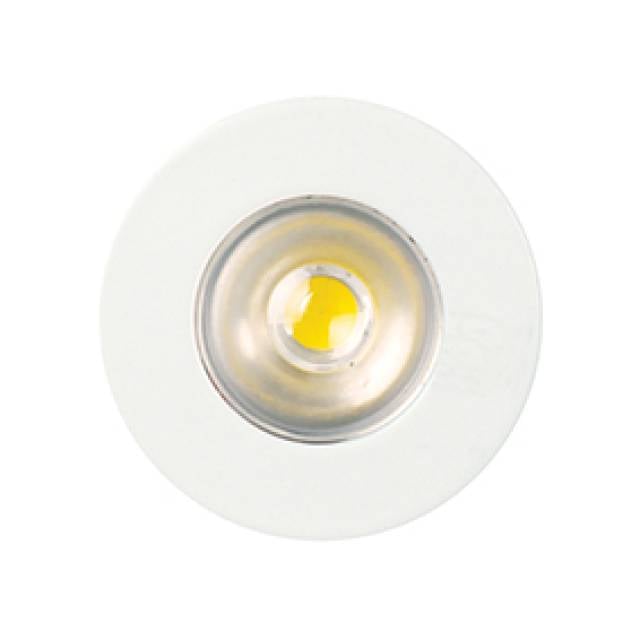 REC DOWNLIGHT ROUND LED COB FXD 3000K 1W WHT IP20