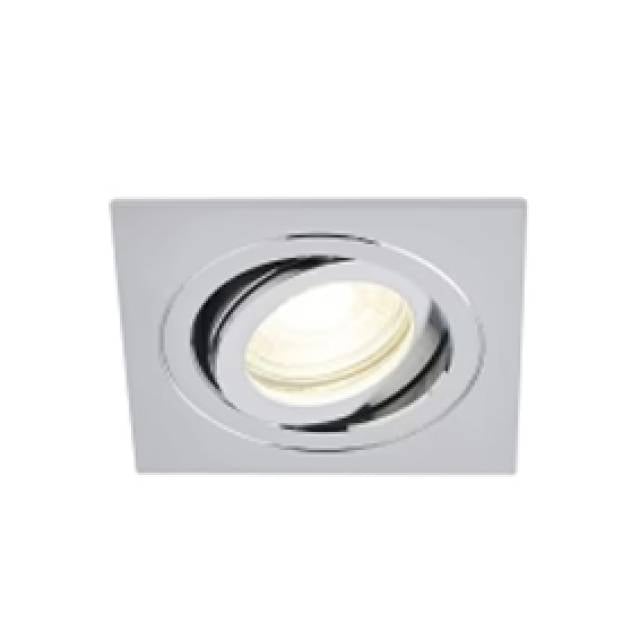 REC DOWNLIGHT ADJ SQ GU10 IP65 CHROME