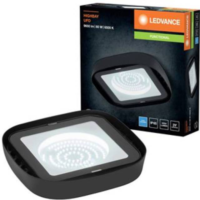 LED HIGH BAY UFO 130W 765 IP65 15000lm BLK Ledv