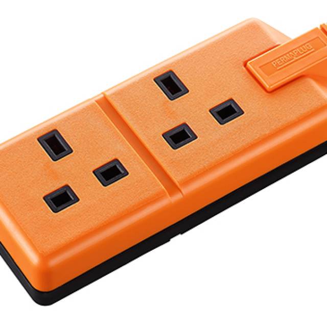 BG EXT SKT 2G 13A H/DUTY UNFUSED ORANGE (Bx50)