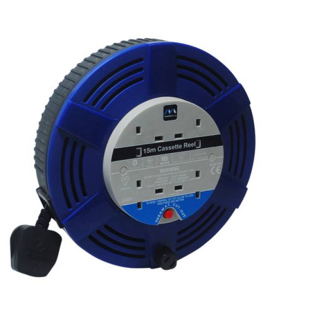 EXTENSION CABLE REEL x15m 10 AMP CABLE (Bx10)