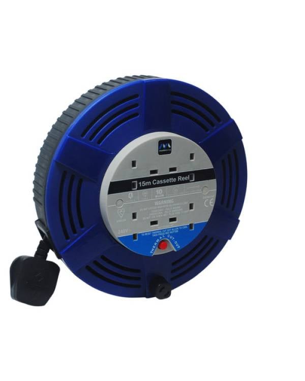 EXTENSION CABLE REEL x15m 10 AMP CABLE (Bx10)