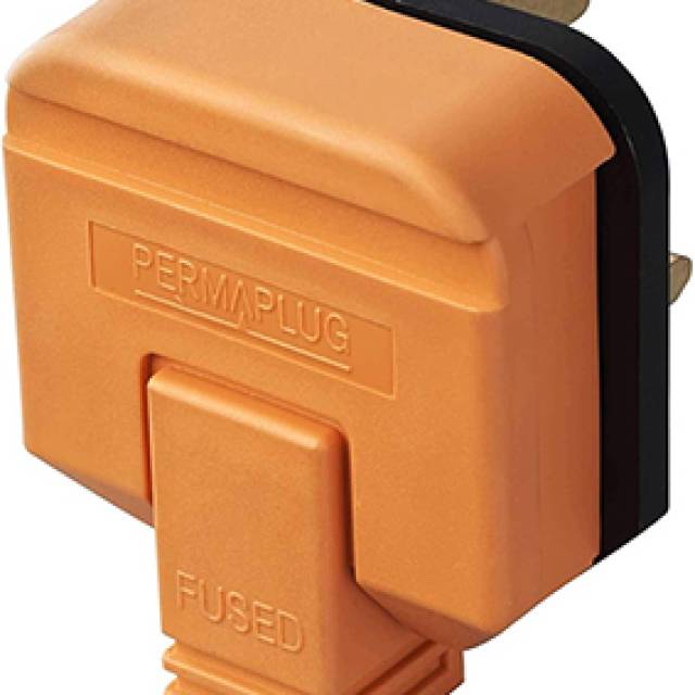 PLUG 13A PLASTIC H/DUTY 3PIN ORANGE
