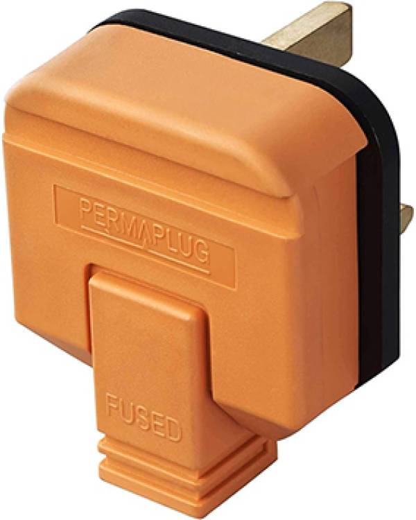 PLUG 13A PLASTIC H/DUTY 3PIN ORANGE