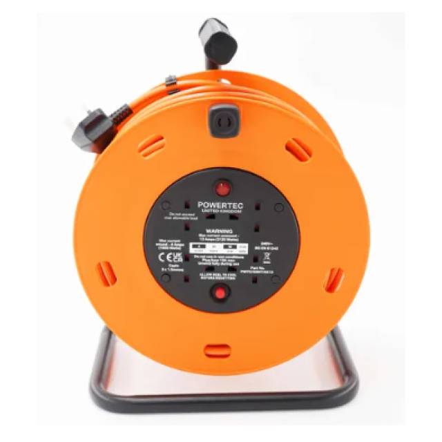 EXTENSION H.D. C/REEL x50m CABLE 4x13A ORANGE