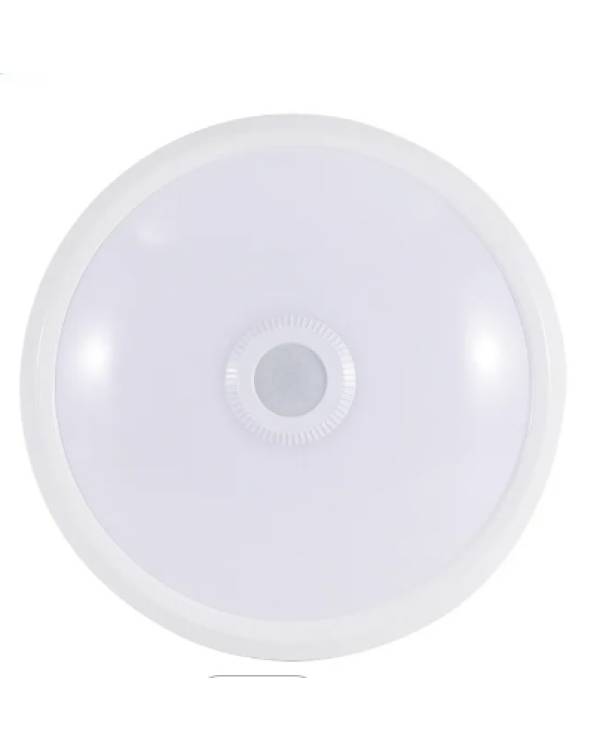 RND B/HEAD w/PIR + 5H EM 12W LED 6000K IP20 WHT