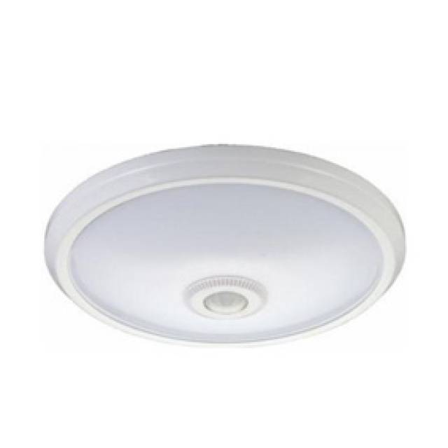 RND B/HEAD w/PIR + 5H EM 16W LED 6000K IP20 WHT