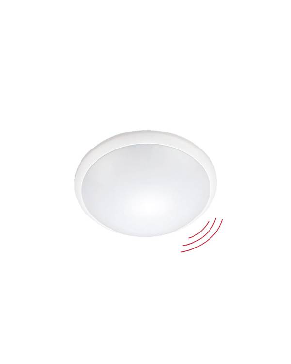 IP44 RND B/HD 1XE27 W/MICROWAVE SENSOR WHT