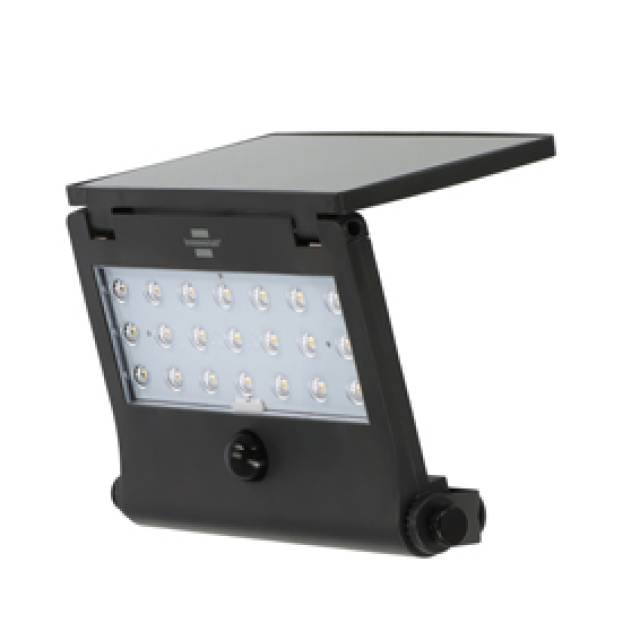 SOLAR LED WALL LAMP BLACK W/PIR IP65 1000LM