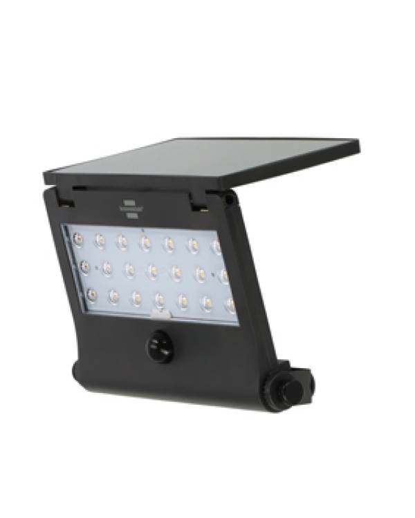 SOLAR LED WALL LAMP BLACK W/PIR IP65 1000LM