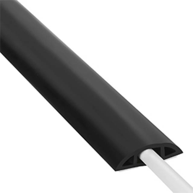 FLOOR CABLE PROTECTOR LRG BLACK PVC 38x16mm Lx9m