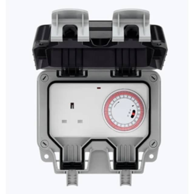IP66 24h TIMER SOCKET 1G 13A SURF 6X3