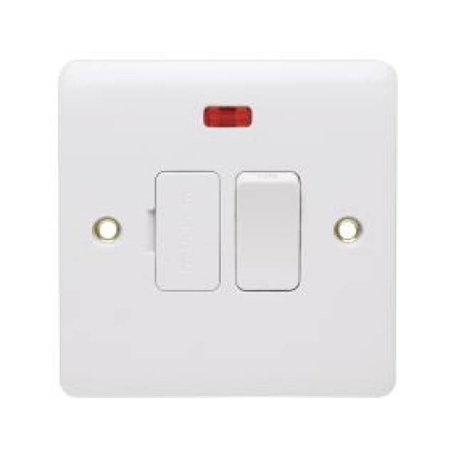 PROFILE+ WHITE SPUR SW/OUTLET 13A w/NEON