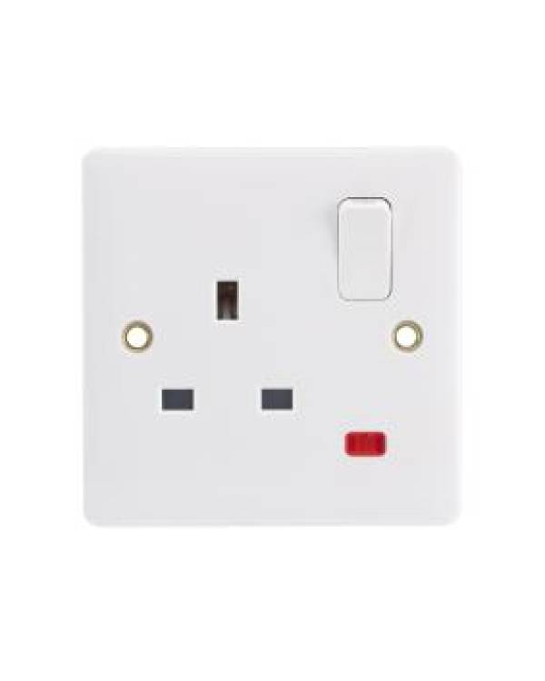 PROFILE+ WHITE 13A DP SW SOCKET 1G+NEON