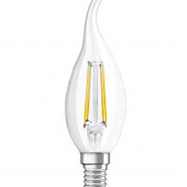 LED CANDLE BENT TIP E14 3.4w 827 FIL CLR 300dg