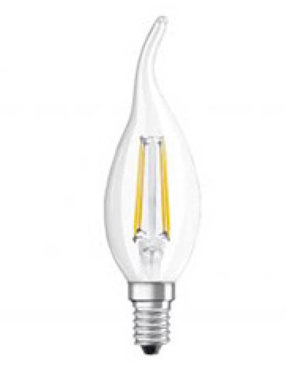 LED CANDLE BENT TIP E14 3.4w 827 FIL CLR 300dg