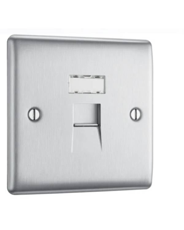 NEXUS MTL DATA SOCKET RJ45 BR STL (Bx5)